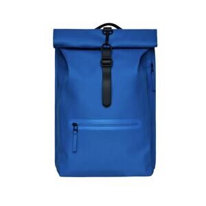 RAINS Rolltop Rucksack Waterproof Blue (Wave) Backpack W3 Travel MSRP $140 NWT